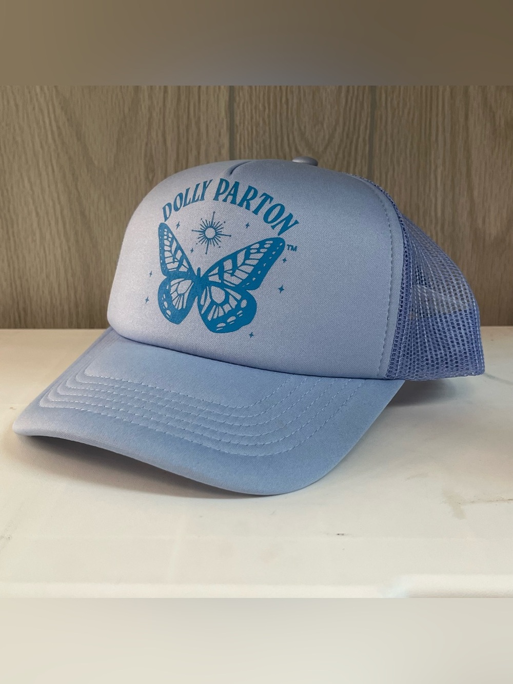Dolly Parton 🦋 Butterfly Blue Trucker Hat 🧢 Mesh Snapback Country Western Cap